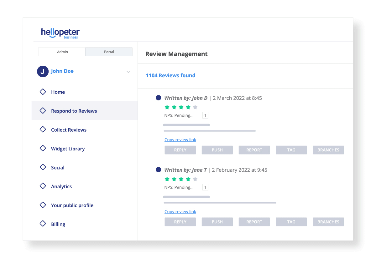 Review management with Hellopeter